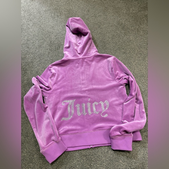 NWT Juicy Couture Purple Velour Full Zip Hoodie size L - Picture 7 of 8